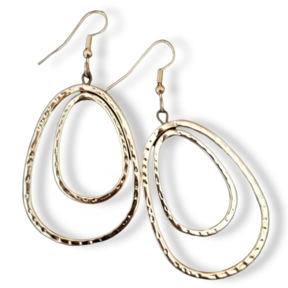 Double Oval Hoop Earrings - Picture 2 of 3